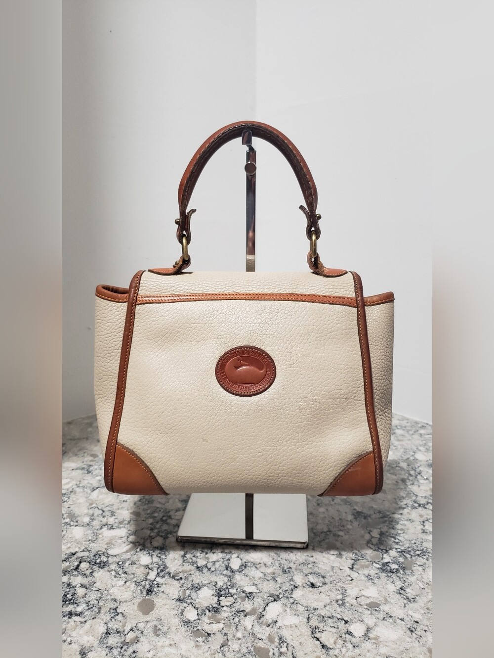 Vintage 1990s Dooney & Bourke Small All-Weather Leather Carpet Bag - Picture 16 of 16